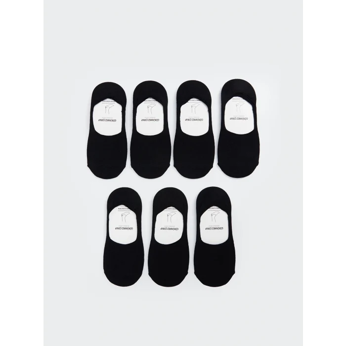 LCW ACCESSORIES Siyah Düz Erkek Babet Çorap 7li