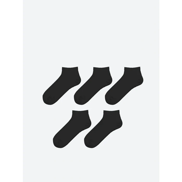 LCW ACCESSORIES Siyah Bambu Erkek Patik Çorap 5li