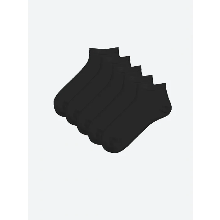 LCW ACCESSORIES Siyah Bambu Erkek Patik Çorap 5li