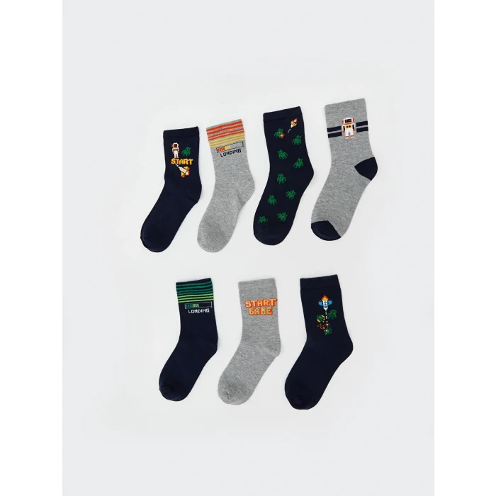 LCW Kids Karişik Desenli Erkek Çocuk Soket Çorap 7li