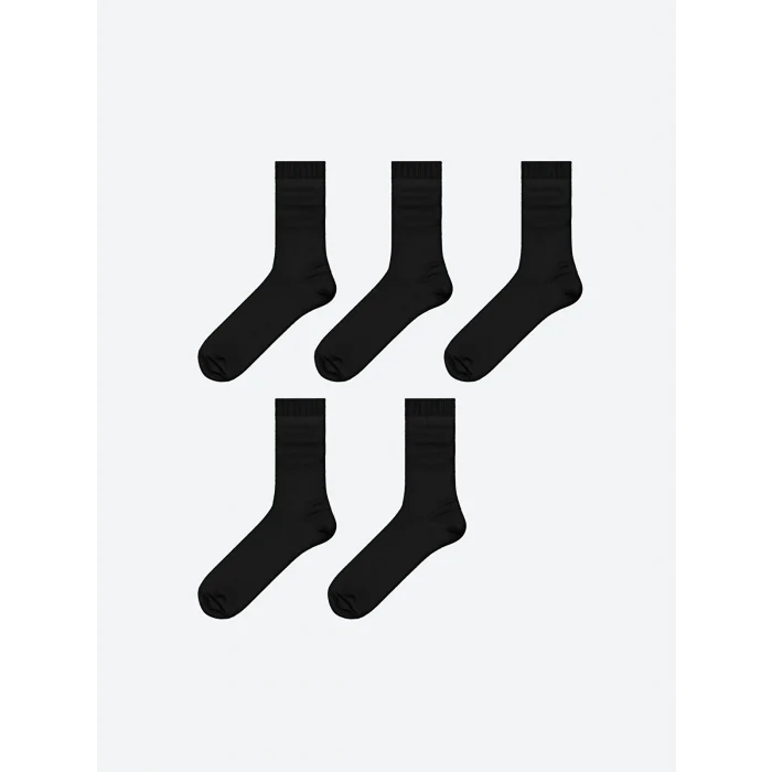 LCW ACCESSORIES Siyah Bambu Erkek Soket Çorap 5li