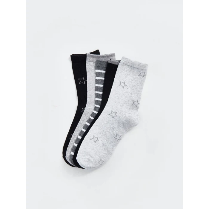 LCW DREAM Gri Desenli Kadın Soket Çorap 5li