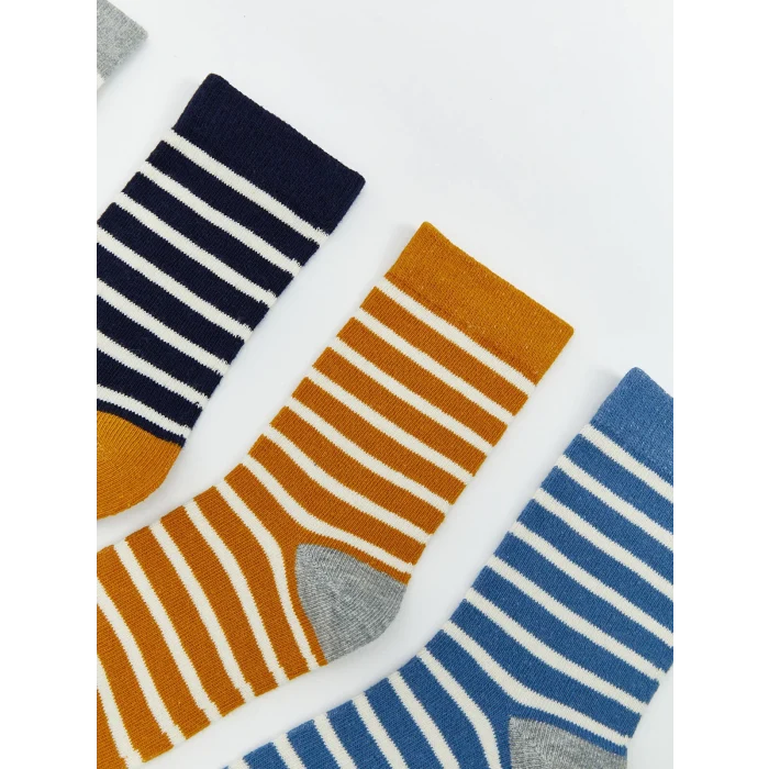 LCW Kids Karişik Çizgili Erkek Çocuk Soket Çorap 7li