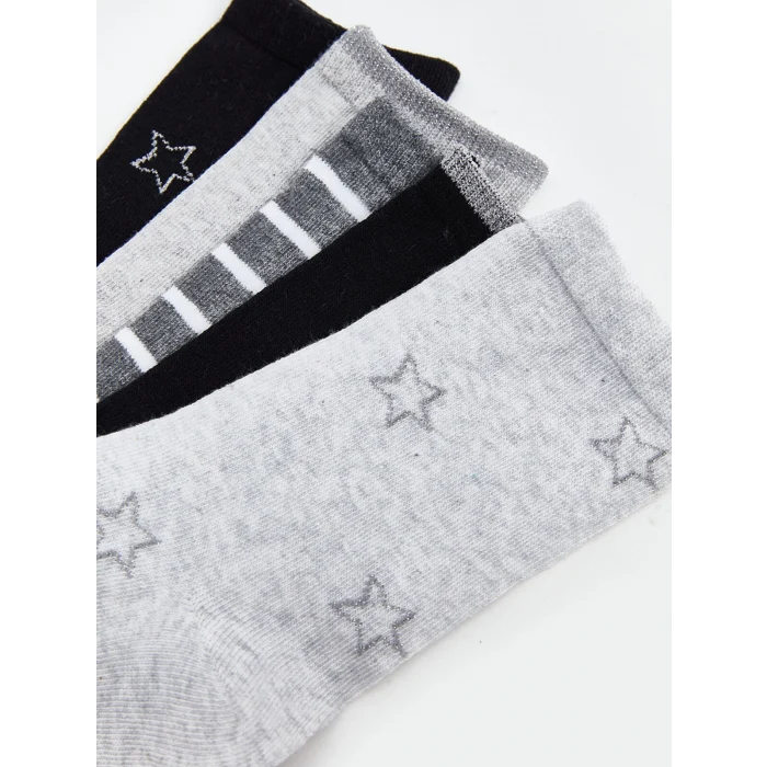 LCW DREAM Gri Desenli Kadın Soket Çorap 5li
