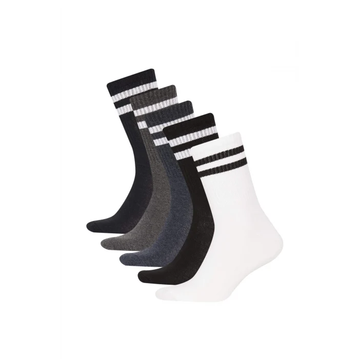 Defacto A6073 Çok Renkli Erkek 5li Pamuklu Uzun Çorap