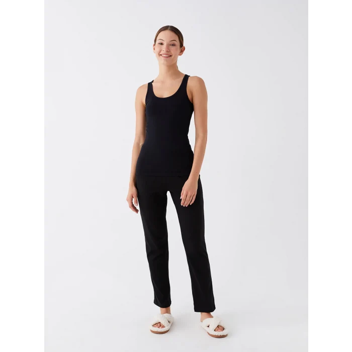 LCW DREAM Siyah Kadın U Yaka Düz Atlet