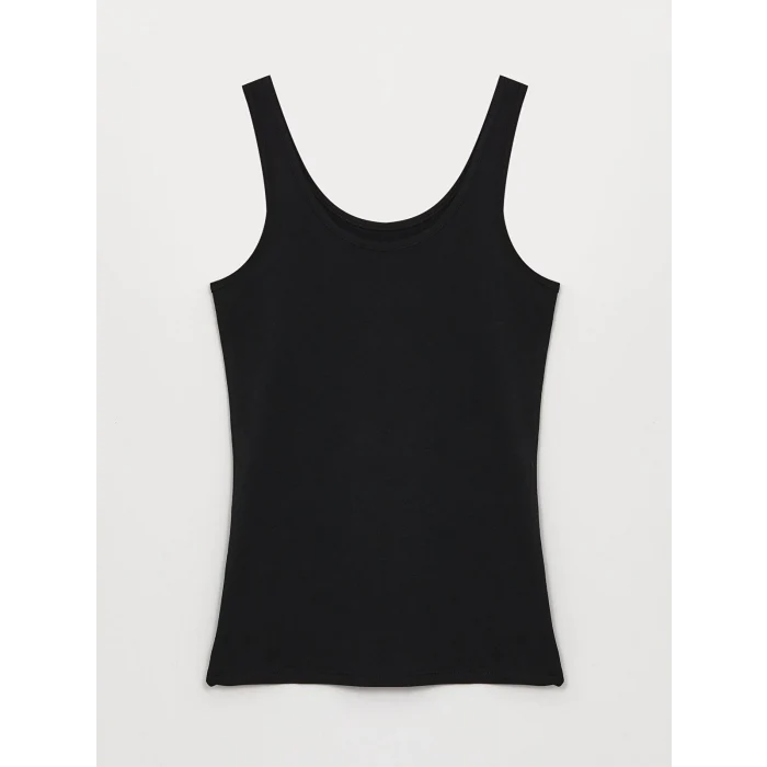 LCW DREAM Siyah Kadın U Yaka Düz Atlet