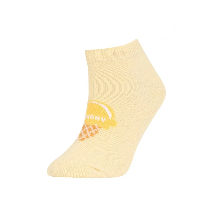 Defacto X1885 Çok Renkli Kız Çocuk 7li Pamuklu Gün Detaylı Patik Çorap