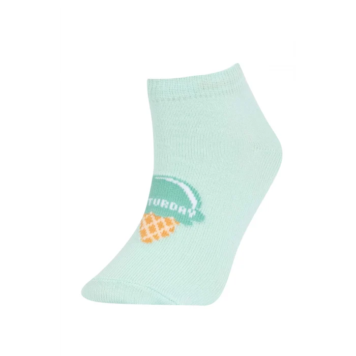 Defacto X1885 Çok Renkli Kız Çocuk 7li Pamuklu Gün Detaylı Patik Çorap