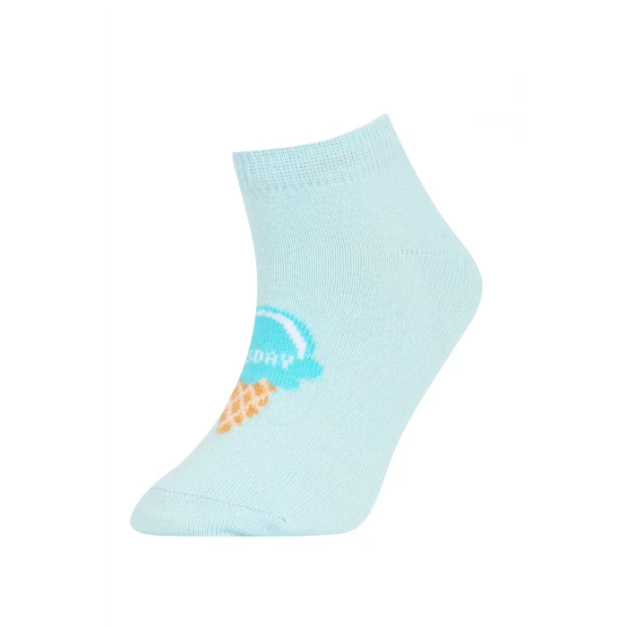 Defacto X1885 Çok Renkli Kız Çocuk 7li Pamuklu Gün Detaylı Patik Çorap