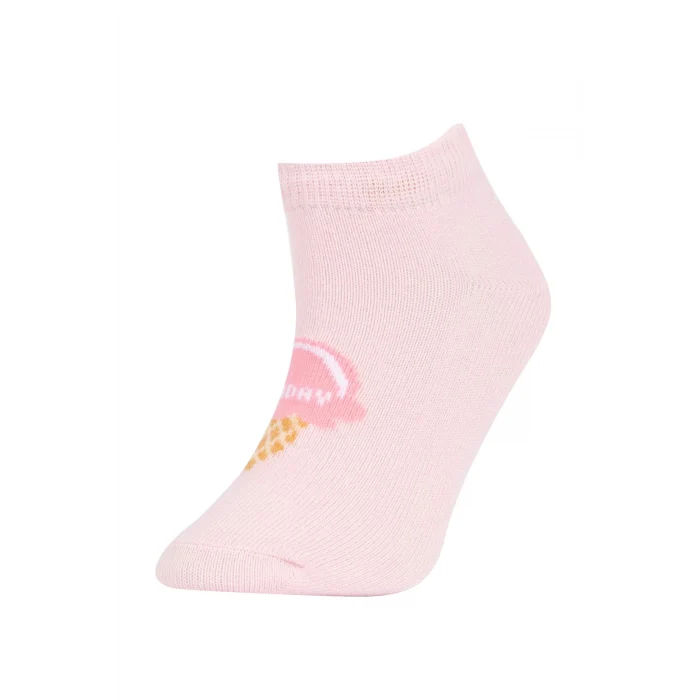 Defacto X1885 Çok Renkli Kız Çocuk 7li Pamuklu Gün Detaylı Patik Çorap