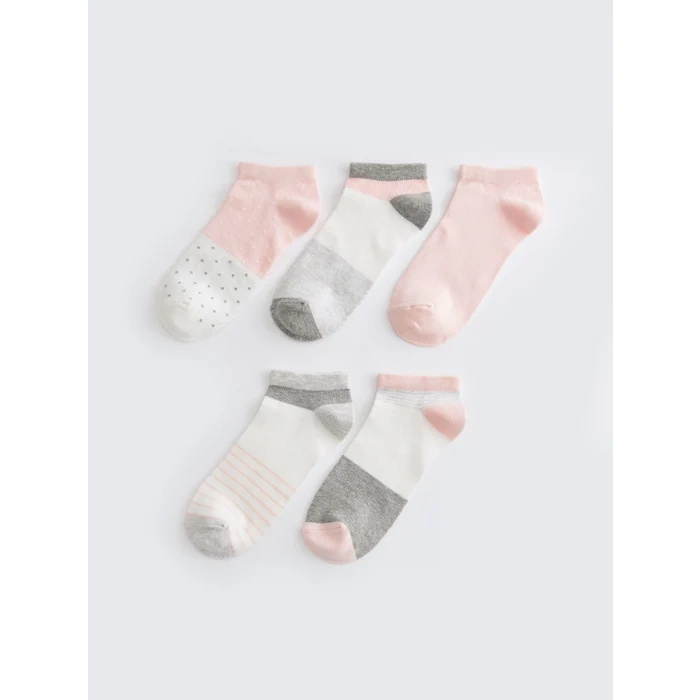 LCW DREAM Pembe Desenli Kadın Patik Çorap 5li