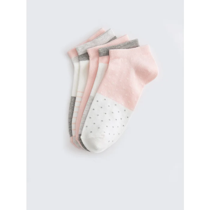 LCW DREAM Pembe Desenli Kadın Patik Çorap 5li