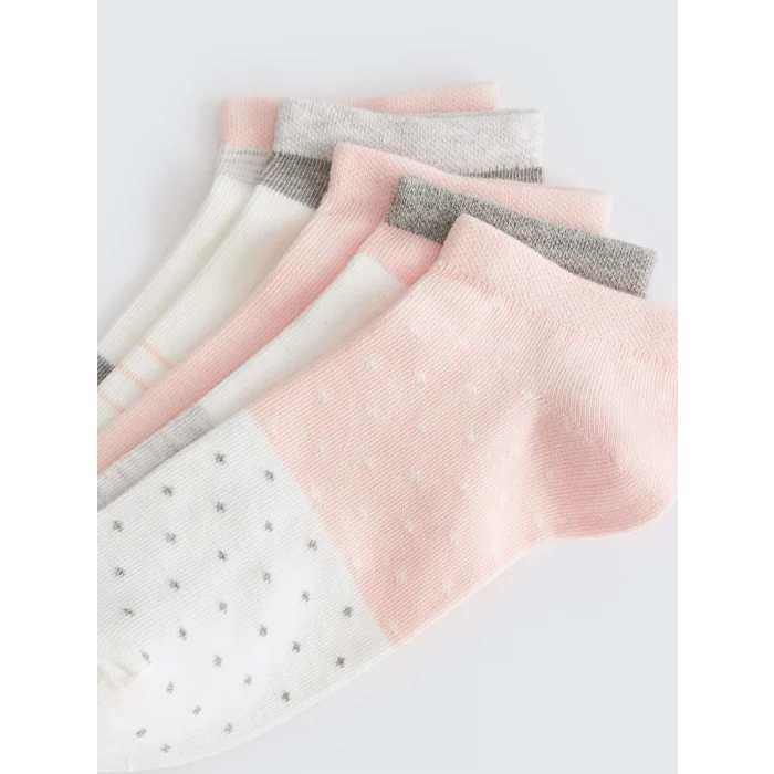 LCW DREAM Pembe Desenli Kadın Patik Çorap 5li