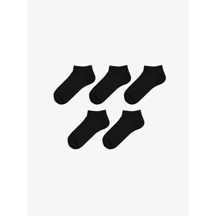 LCW DREAM Siyah Kadın Düz Patik Çorap 5li
