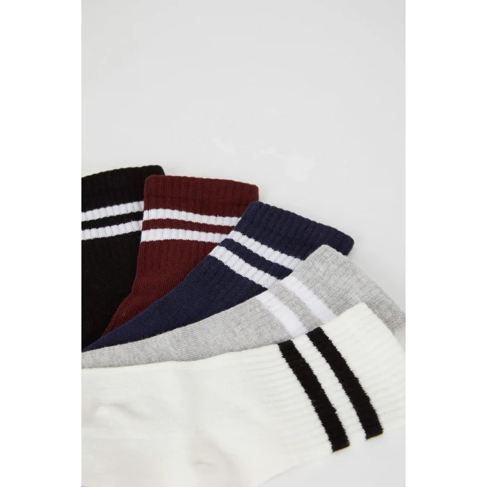 Defacto Y5031 Çok Renkli Kız Çocuk 5li Pamuklu Uzun Çorap