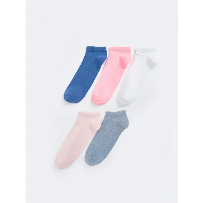 LCW DREAM Mavi Kadın Düz Patik Çorap 5li