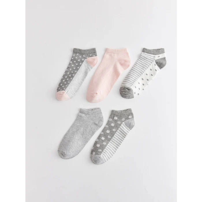 LCW DREAM Gri Desenli Kadın Patik Çorap 5li