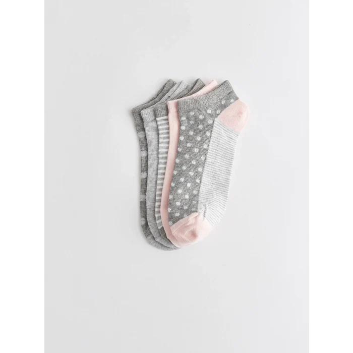 LCW DREAM Gri Desenli Kadın Patik Çorap 5li