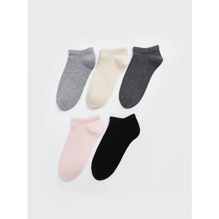 LCW DREAM Gri Kadın Düz Patik Çorap 5li