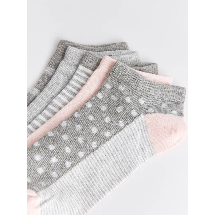 LCW DREAM Gri Desenli Kadın Patik Çorap 5li
