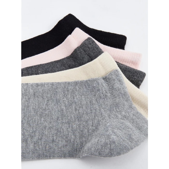 LCW DREAM Gri Kadın Düz Patik Çorap 5li