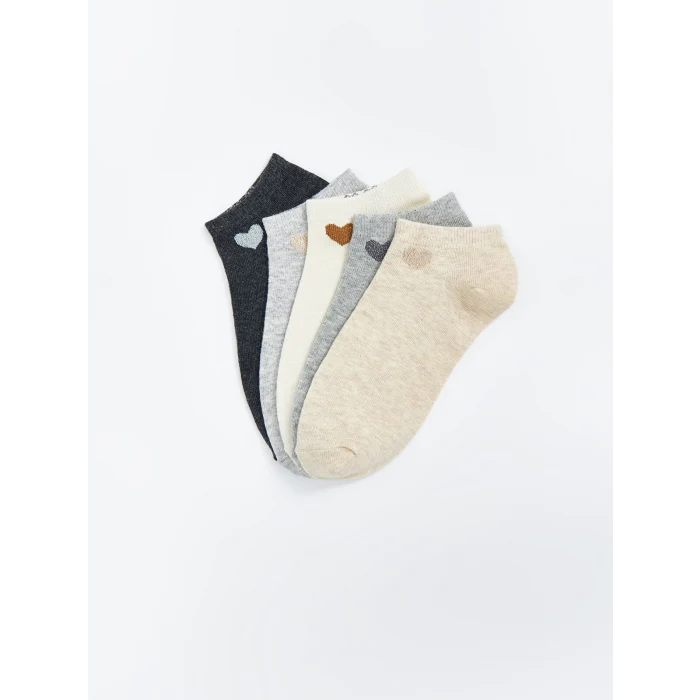 LCW DREAM Bej Desenli Kadın Patik Çorap 5li