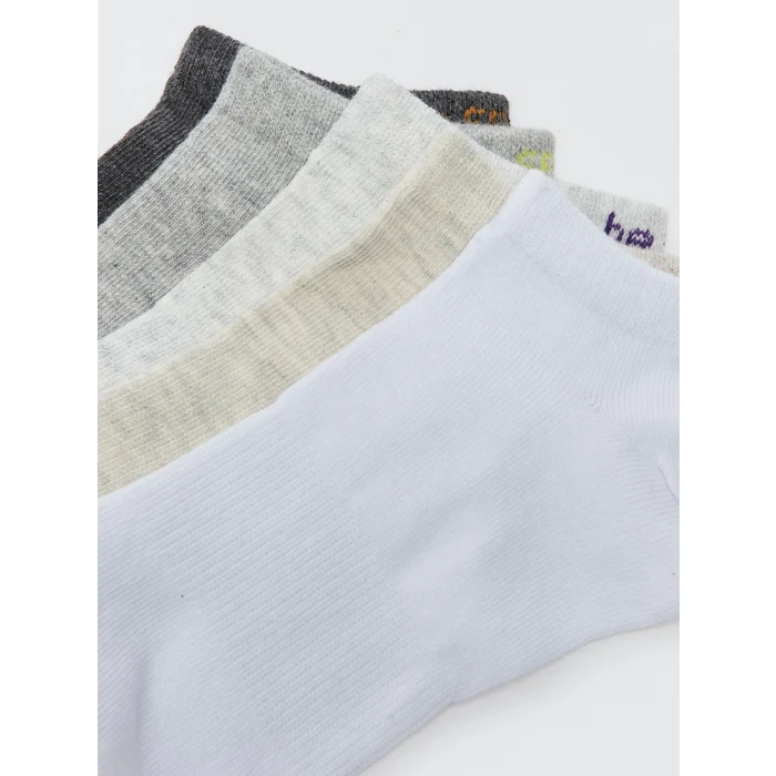 LCW DREAM Beyaz Kadın Düz Patik Çorap 5li