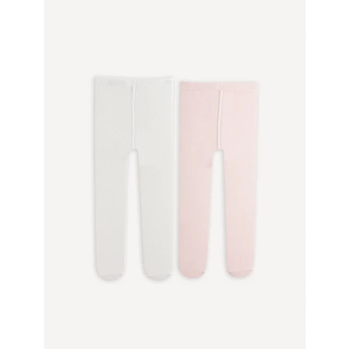 LCW baby Pembe Basic Kız Bebek Külotlu Çorap 2li