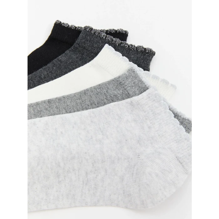 LCW DREAM Gri Kadın Düz Patik Çorap 5li