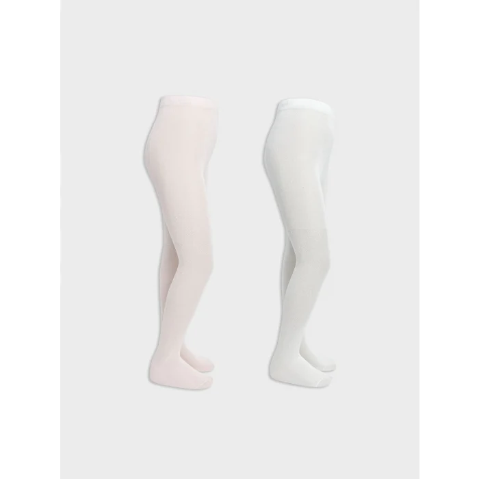 LCW Kids Pembe Basic Kız Çocuk Külotlu Çorap 2li