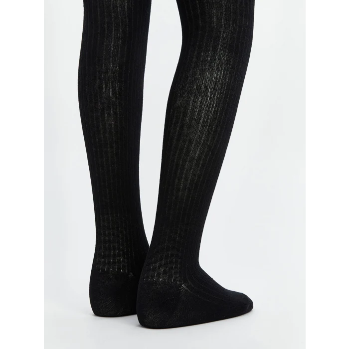 LCW Kids Siyah Basic Kız Çocuk Külotlu Çorap 2li