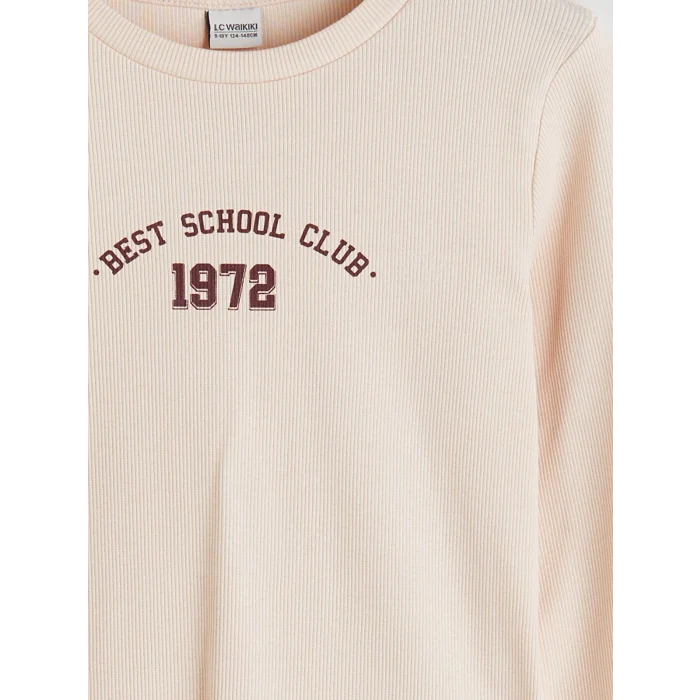 LCW Kids Pembe Bisiklet Yaka Kız Çocuk Tişört