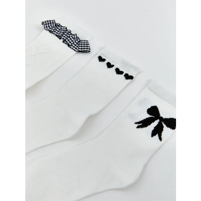 LCW Kids Beyaz Kız Çocuk Soket Çorap 5li