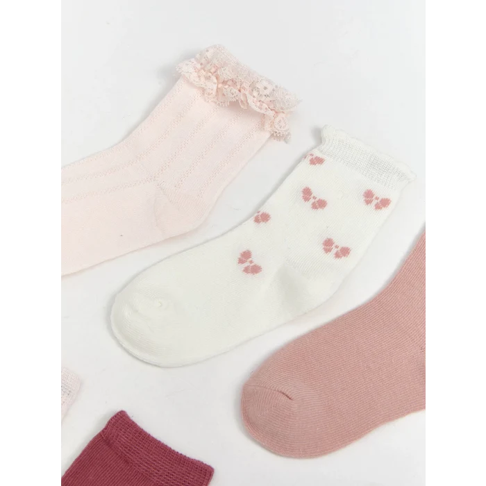 LCW Kids Pembe Kız Bebek Soket Çorap 5li