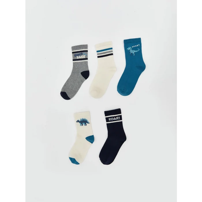 LCW Kids Karişik Desenli Erkek Çocuk Soket Çorap 5li
