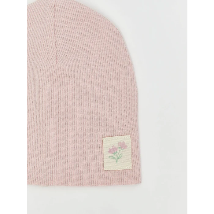 LCW baby Pembe Çiçek Nakışlı Kız Bebek Bere 2li