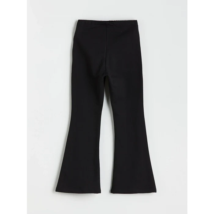 LCW Kids Siyah Beli Lastikli İspanyol Paça Kız Çocuk Tayt