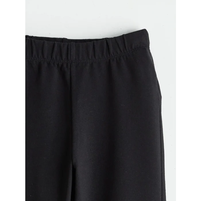 LCW Kids Siyah Beli Lastikli İspanyol Paça Kız Çocuk Tayt