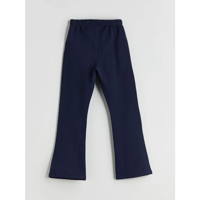 LCW Kids Lacivert Beli Lastikli İspanyol Paça Kız Çocuk Tayt