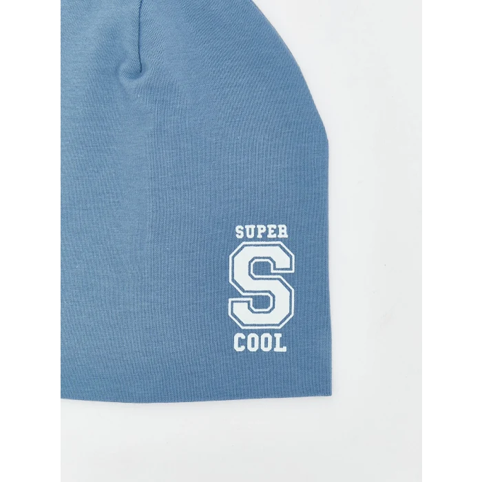 LCW baby Mavi Baskılı Erkek Bebek Bere 2li