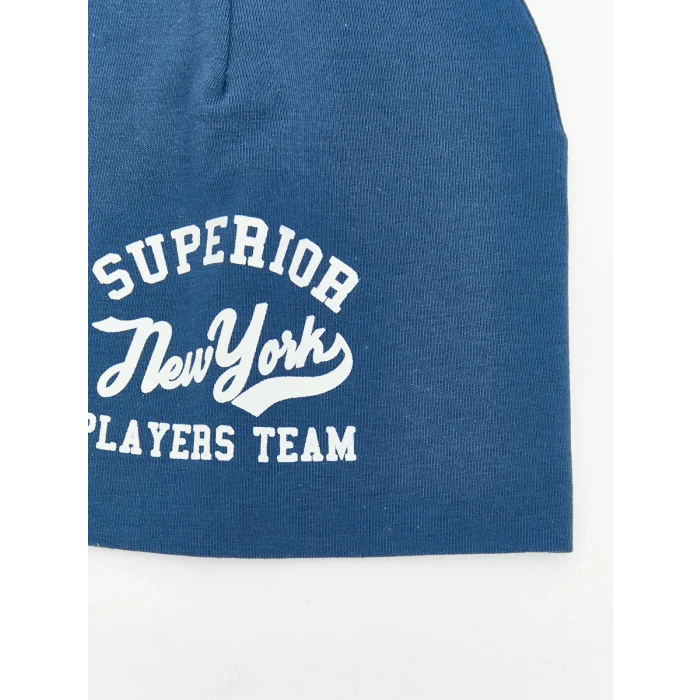 LCW baby Lacivert Baskılı Erkek Bebek Bere 2li