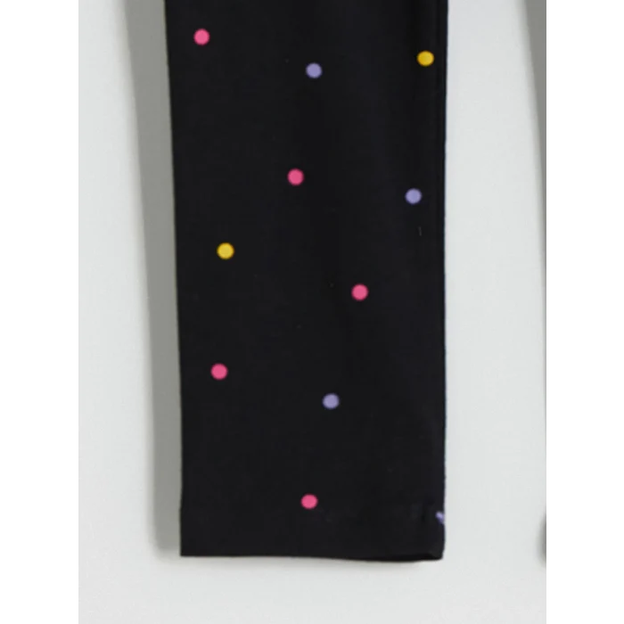 LCW Kids Siyah Puantiye Desenli Kız Çocuk Tayt