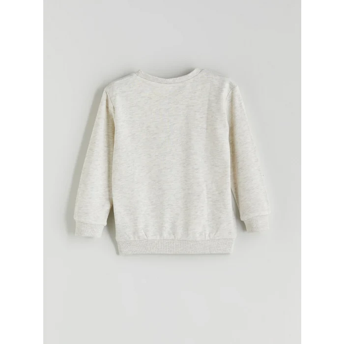 LCW Kids Beyaz Bisiklet Yaka Erkek Çocuk Sweatshirt