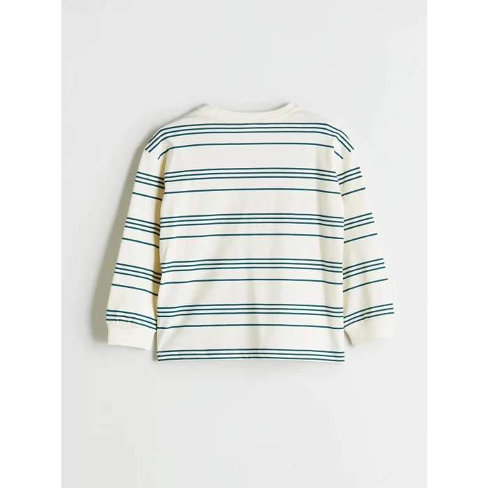 LCW Kids Petrol Bisiklet Yaka Uzun Kollu Erkek Çocuk Tişört