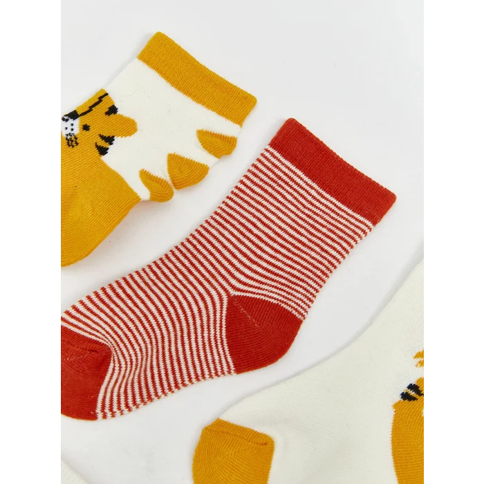 LCW baby Sari Baskılı Erkek Bebek Soket Çorap 5li