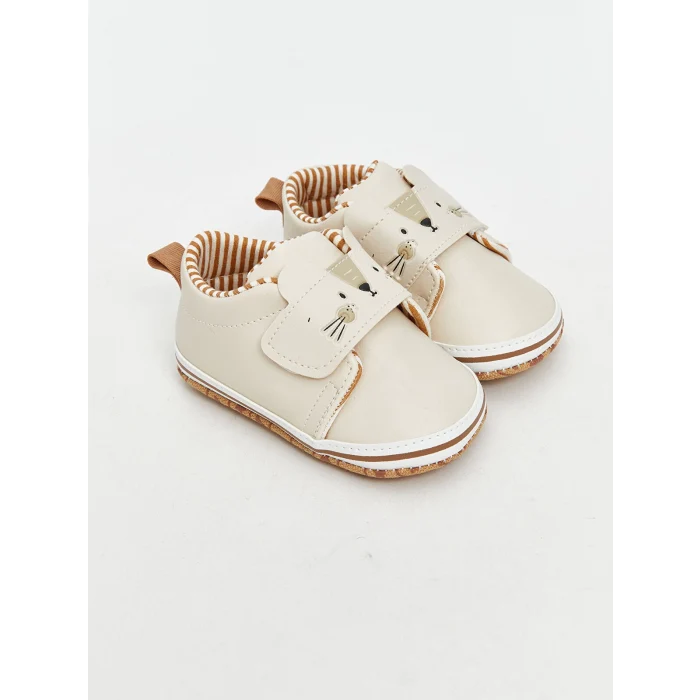 LCW STEPS Bej Cırt Cırtlı Erkek Bebek İlk Adım Ayakkabısı