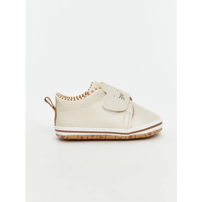 LCW STEPS Bej Cırt Cırtlı Erkek Bebek İlk Adım Ayakkabısı