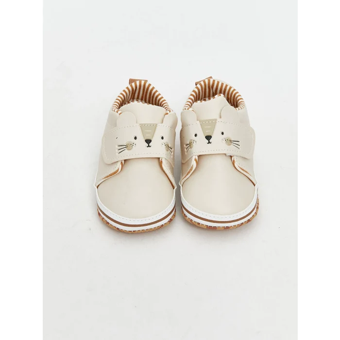 LCW STEPS Bej Cırt Cırtlı Erkek Bebek İlk Adım Ayakkabısı