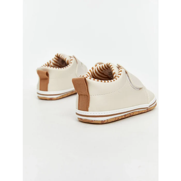 LCW STEPS Bej Cırt Cırtlı Erkek Bebek İlk Adım Ayakkabısı